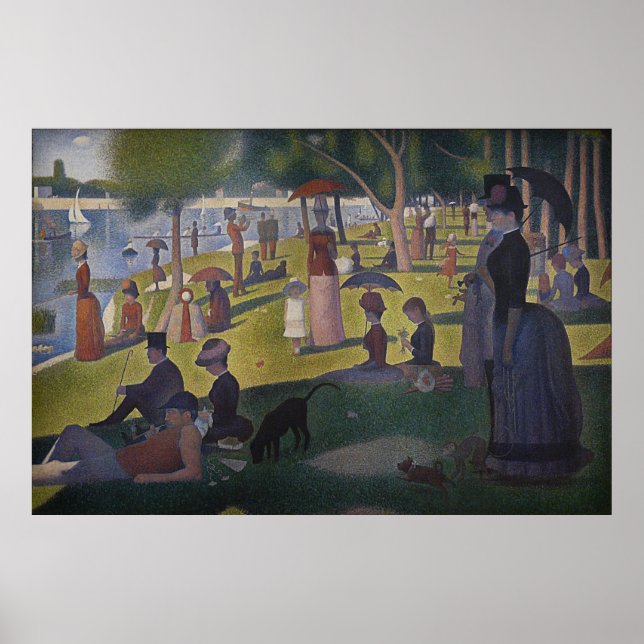 Póster Domingo à tarde na ilha de La Grande Jatte (Frente)