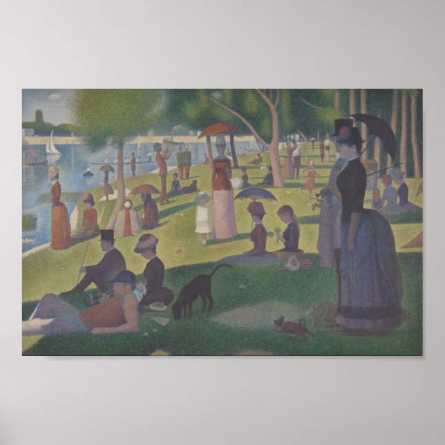 Poster Domingo em La Grande Jatte por Seurat Wall Art (Frente)
