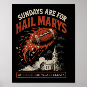 Poster Domingos São Para Hail Marys Dia De Jogo De Futebo