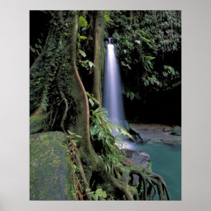 Póster Dominica, Lago Esmeralda, Cachoeira.