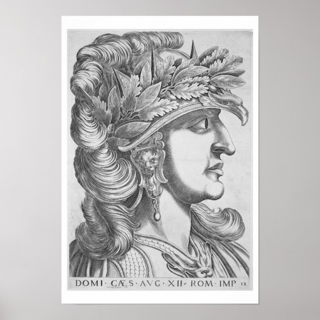 Poster Domitian Cesar (51-96 AD), 1596 (gravura) (Frente)