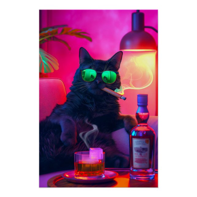 Póster Don Gatto's Nightcap | Bebendo de Gato do rico Whi (Frente)
