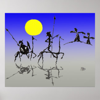 Póster Don quijote y Sanchopanza (Cor digital)