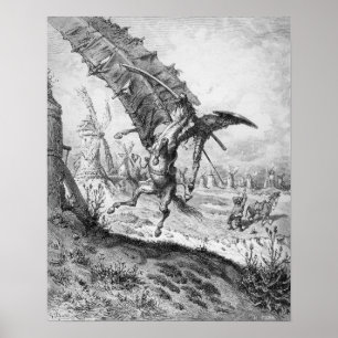 Poster Don Quixote e os moinhos de vento