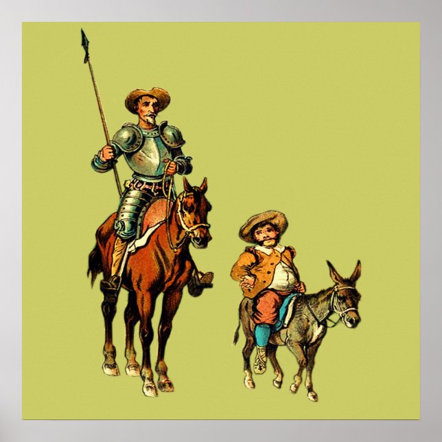 Póster Don Quixote e Sancho Panza (Frente)