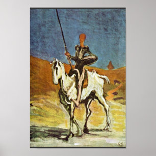 Póster Don Quixote e Sancho Panza por Daumier Honoré
