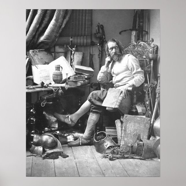 Póster Don Quixote Em Seu Estudo (Frente)