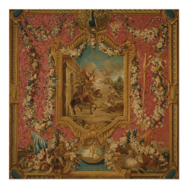Póster Don Quixote Guided by Folly, 18th century tapestry (Frente)