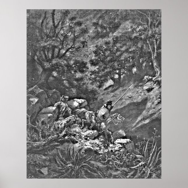 Poster Don Quixote na Floresta Engraçando (Frente)