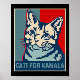 Poster Dona de Gato sem Filhos Está Votando Kamala Harris