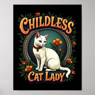 Poster Dona de Gato sem Filhos Gato Engraçado Amante 1