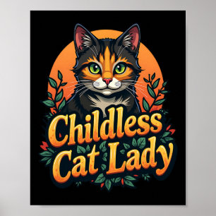 Poster Dona de Gato sem Filhos Gato Engraçado Amante 2 