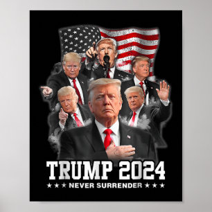Poster Donald J Trump 2024 Nunca Rende 1