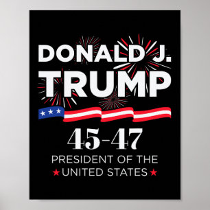 Poster Donald J. Trump 45 47 Presidente Dia da Inauguraçã