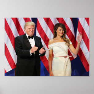Póster Donald & Melania Trump Na Inauguração