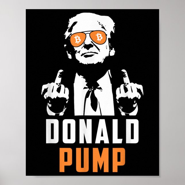 Poster Donald Pump Bitmoney Funny Trump 2024 Crypto (Frente)