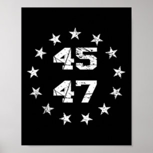 Poster Donald Trump 2024 45 47 Bandeira Americana 4 De Ju