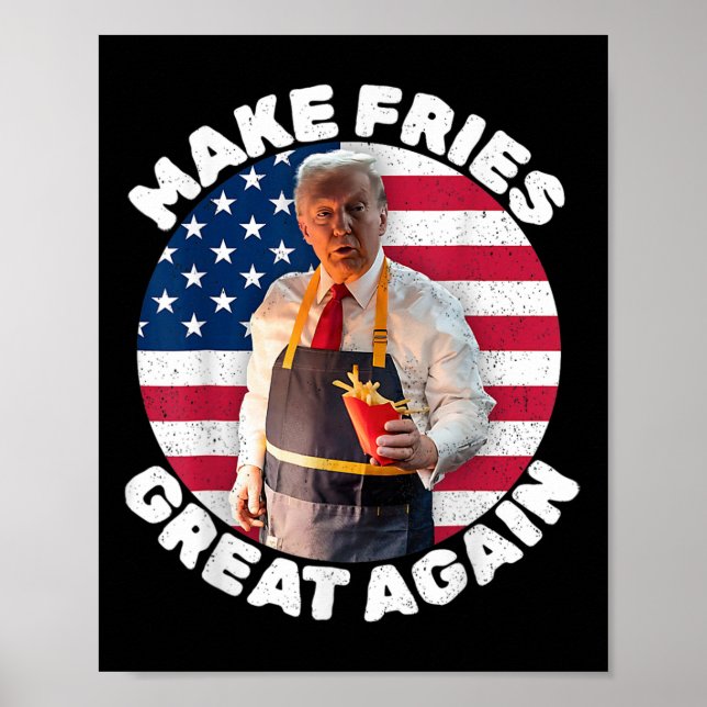 Poster Donald Trump 2024 Batata Frita - Faça Batatas Frit (Frente)