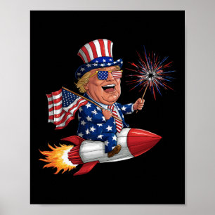 Poster Donald Trump 2024 Happy 4 De Julho Trump American