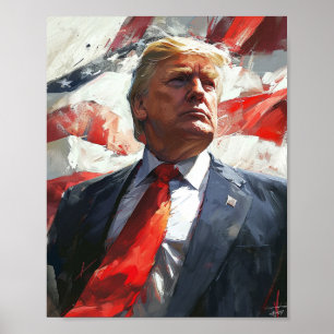 Poster Donald Trump 2024 Heroic Oil Painting Style AI