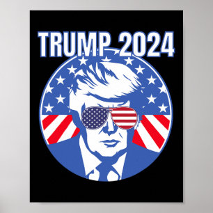 Poster Donald Trump 2024 Para Presidente Conservador Repu