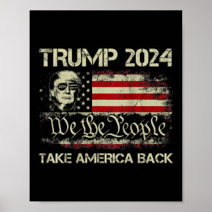 Poster Donald Trump 2024 Recupere a bandeira americana
