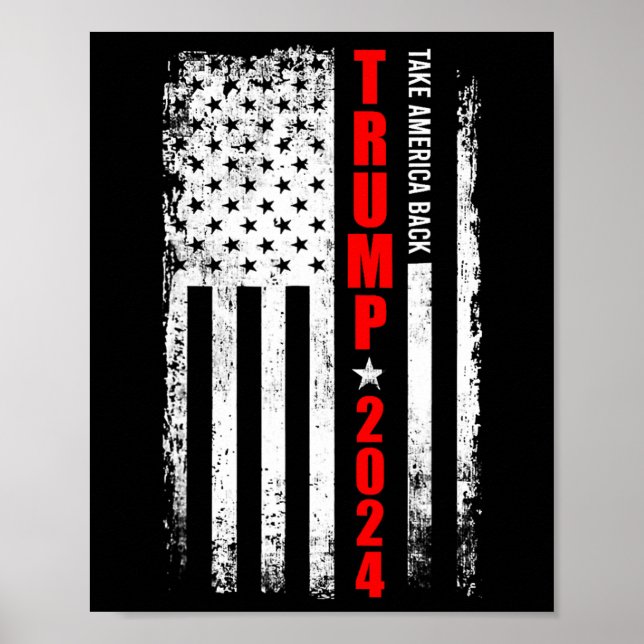 Poster Donald Trump 2024 Recupere a bandeira americana (Frente)