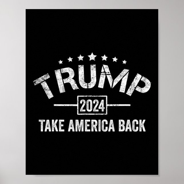 Poster Donald Trump 2024 Retire A América De 4 De Julho E (Frente)