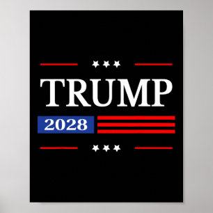 Poster Donald Trump 2028 Presidente Americano Flag Pro Tr