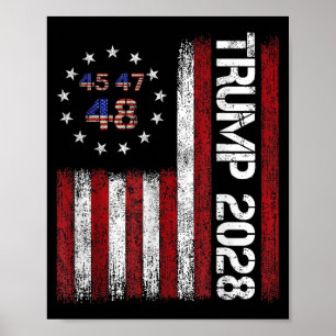 Poster Donald Trump 2028 Trump 45 47 48º Presidente Ameri