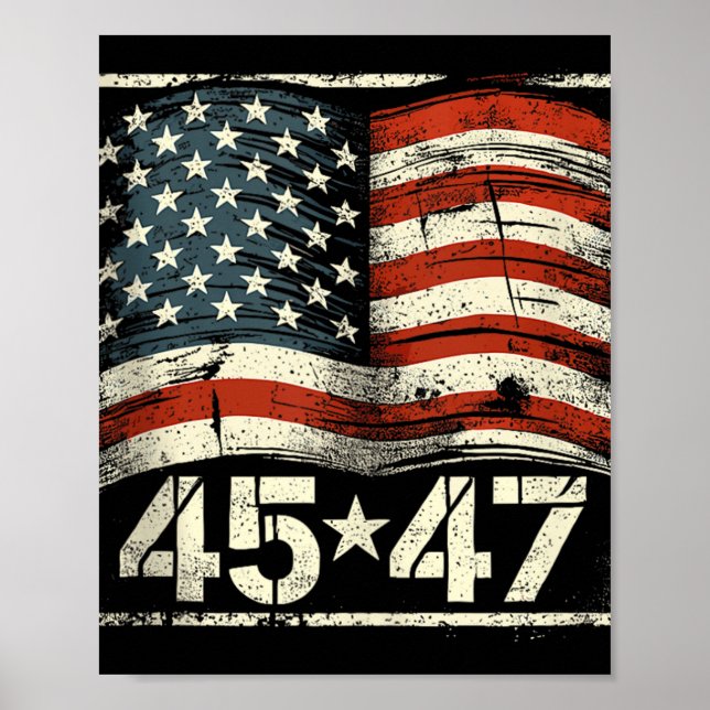 Poster Donald Trump 45 47 Inauguração Dia 2025 Presidente (Frente)