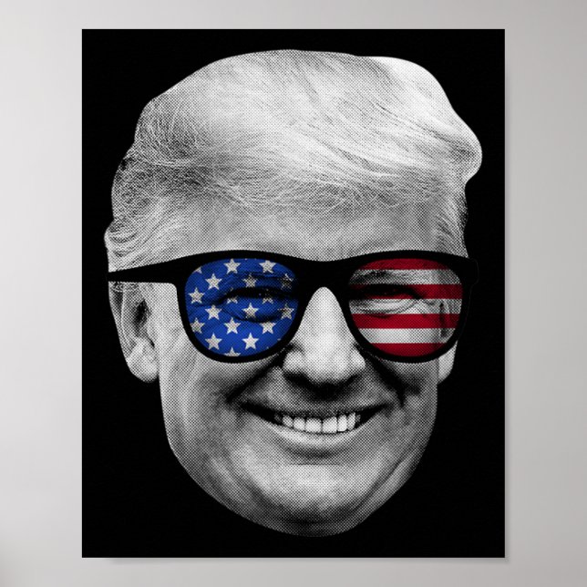 Poster Donald Trump American Flag 4 De Julho (Frente)