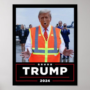 Poster Donald Trump Anda em Camiseta de Caminhão Garge Ga
