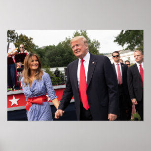 Poster Donald Trump com primeira senhora Melania