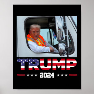 Poster Donald Trump Corre No Caminhão De Lixo 1