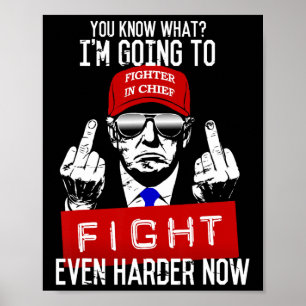 Poster Donald Trump Dedo do Meio Virado Contra Republican