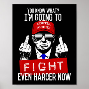 Poster Donald Trump Dedo Médio Desligando-se da Pro Repub
