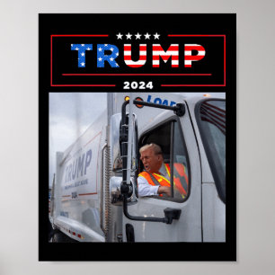 Poster Donald Trump Dirige No Lixo De Camisas De Lixo
