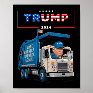 Poster Donald Trump Dirige No Lixo De Camisas De Lixo
