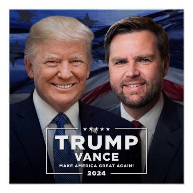 Póster Donald Trump e JD Vance (Frente)