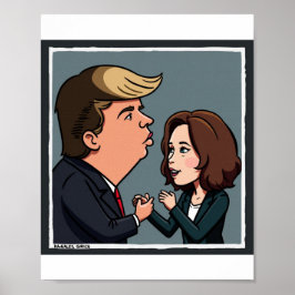 Poster Donald Trump é Kamala Harris a escolha decisiva.