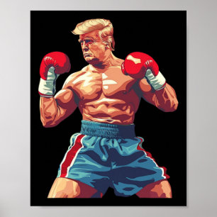 Poster Donald Trump Em Boxing - Lutando Musculosamente Pa