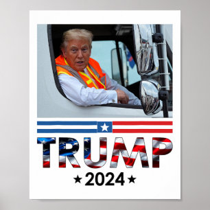 Poster Donald Trump Em Garbyge Truck Team Garge For Trump