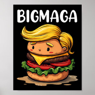 Poster Donald Trump Engraçado Fazendo Hambúrguer de Batat