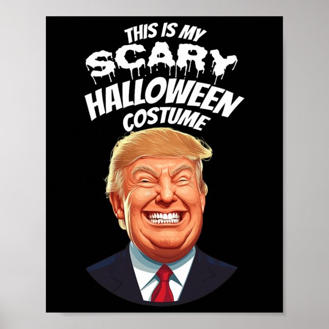 Poster Donald Trump Engraçado Frio de Halloween Presente  (Frente)