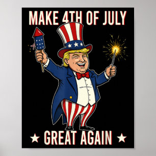 Poster Donald Trump Fireworks Faz 4 De Julho De Novo