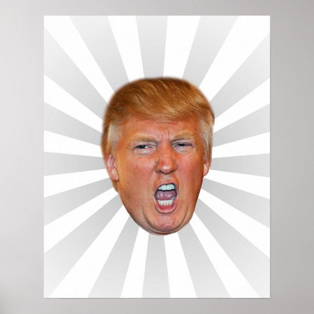 Poster Donald Trump flutuando cabeça (Frente)