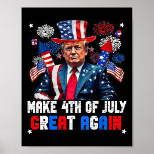Poster Donald Trump Fogos de Artifício Patrióticos Fazem