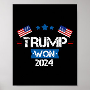 Poster Donald Trump Ganhou A Inauguração Eleitoral 2024 H