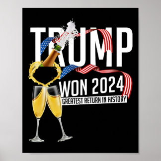 Poster Donald Trump Ganhou Posse de Homen 2024 Eleição
